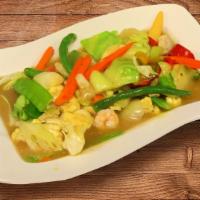 Chopsuey · Sauteed mixed vegetables, shrimp, pork & chicken in Chinese-Filipino style sauce