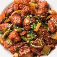 Chili Chicken Chunks · Boneless chicken marinated in Chinese sauces, fried until crispy with stir-fried lots of gin...