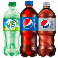 Pepsi – 20oz Bottles · Select a delicious and refreshing Pepsi 20 oz soda to complete your meal.