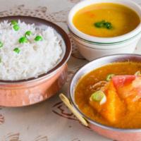 Pumpkin Curry · Vegan. Fresh pumpkin cooked in our house blend curry sauce.