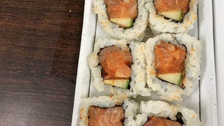 Spicy Salmon Roll · Spicy. spicy salmon, cucumber.