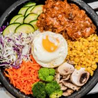 Sizzling Stone Bowl · Rice With Vegetables And Protein Bowl