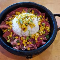 Prime Beef Bowl · Comes With Rice Or Udon, Garlic Butter, Corn, Green Onion, And Prime Beef