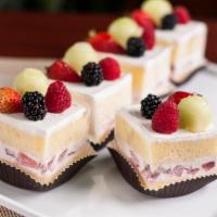 Strawberry Shortcake · Fresh strawberry whip cream slice cake.