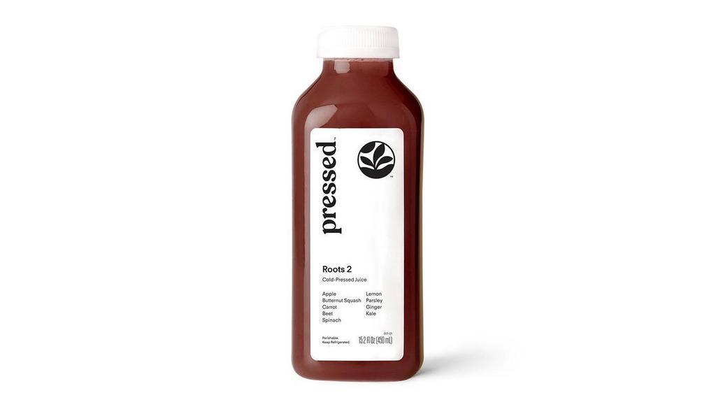 Roots 2 | Butternut Squash Carrot Juice · What's in this juice? It's a blend of butternut squash, apple, carrot, beet, and spinach with a zesty zing of lemon, parsley, ginger and kale! Our Roots 2 is a balance between the earthiness of hearty vegetables and the kick from ginger.
