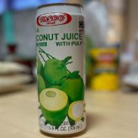 Young Coconut Juice · Young Coconut Juice with pulp. (500ml) can. Made in Thailand