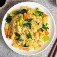 Vegetable Fried Rice 素炒飯 · Vegetarian. Fresh vegetables cooked and stir-fried with rice.