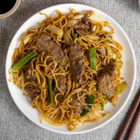 Beef Noodles 牛炒麵 · Beef and veggies cooked with savory noodles.