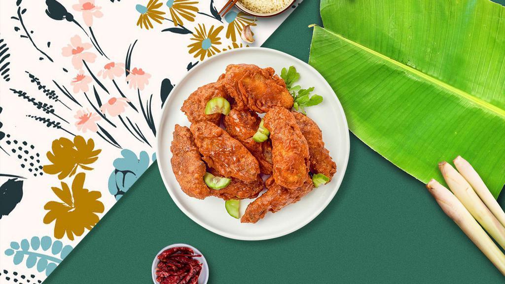 Crispy Chicken Wings · (6 pieces) Fresh chicken wings breaded and fried until golden brown.