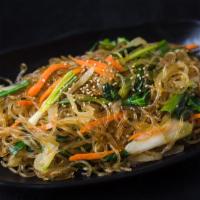 A5. Jap Chae · Vegetarian. Stir fried glass noodles with vegetables.