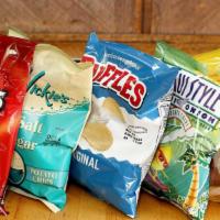 Chips · Options: Ruffles cheddar & sour cream, Maui onion, Miss vickies jalapeño, Miss vickies sea s...