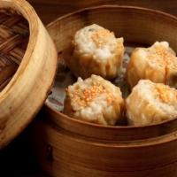 Shrimp & Pork Sui Mai · 4 pieces. Open-faced dumpling.