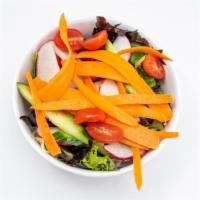 Side Salad · Mixed Greens, Radish, Shaved Carrots, Cucumbers, Tomato