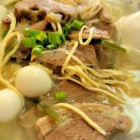 G5. Lamb with Quail Eggs Round Noodle · 羊肉燴麵