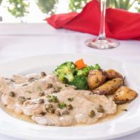 Veal Picatta · Veal scalloppine sautéed with lemon, capers, and white wine