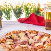 Hawaiana Pizza regular · House made pizza sauce, mozzarella cheese, Canadian bacon, fresh sliced pineapple, and red o...