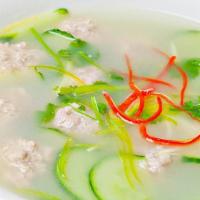 36. Cucumber Soup with Pork Meatball · Hot and spicy can be altered according to your taste. vegetarian diet and low-sodium dishes ...