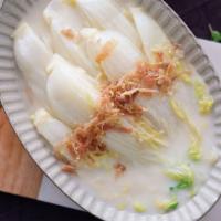 Chinese Cabbage with Ham & Cream Sauce 火腿奶油浸娃娃菜 · 