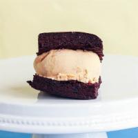 CREAM's Brownie Ice Cream Sandwich · Ice cream flavor options: French vanilla, mint chocolate chip, very berry strawberry.