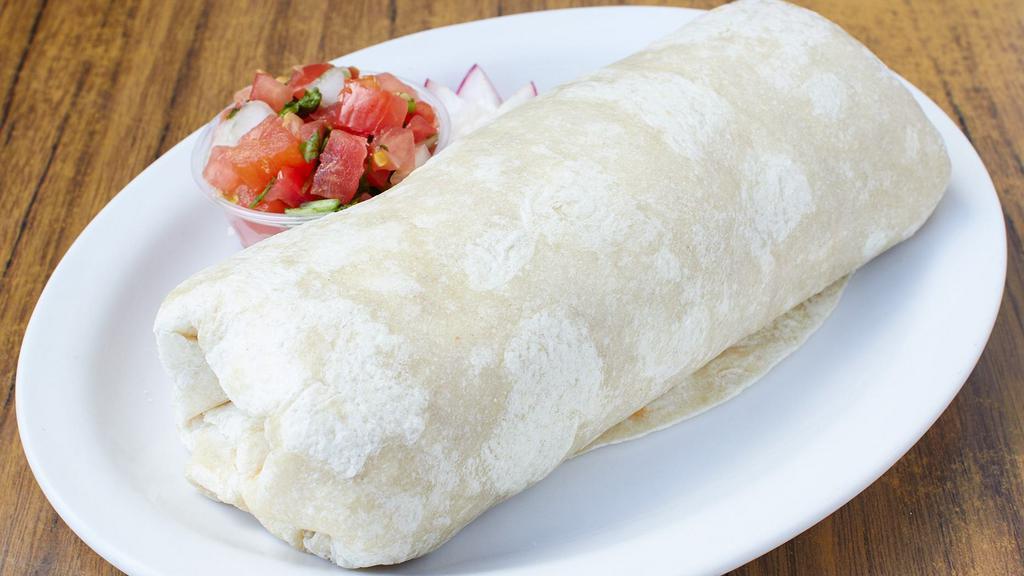 Deluxe Meat Burrito · With choice of meat, rice, beans, cheese, and salsa. Make it mojado by smothering it in a savory sauce and topping it with cheese.