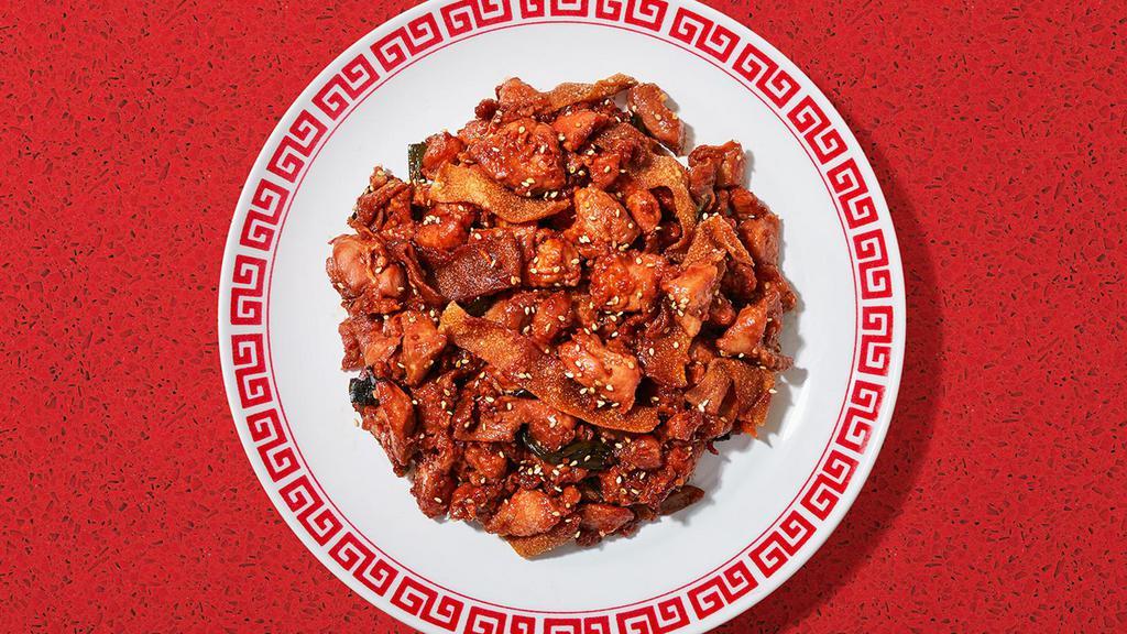 Sesame Chicken · White meat chicken pieces lightly battered and fried, then drizzled with our chef’s spicy sauce with a hint of sweetness.