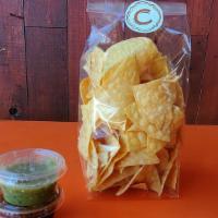 C CASA Housemade Chips & Salsas · Housemade daily with yellow corn tortillas,  non-GMO, expeller pressed canola oil and sea sa...