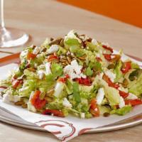 C Chop Salad · Romaine and green leaf lettuces, queso fresco, green onions, red bell peppers, cilantro and ...