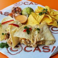 Chicken & Cheese Quesadilla · Sonoma raised on hormone/GMO free vegetarian diets,  free range and air chilled.  Rubbed wit...