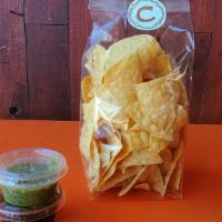 Housemade Chips & Salsas · House-made daily with yellow corn tortillas, expeller pressed, non-GMO canola oil and sea sa...