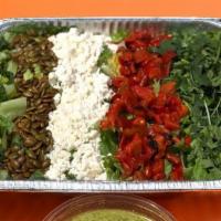 C Chop Salad Tray · A family sized tray of one of our most popular salads.  Romaine and green leaf lettuces, que...