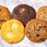 Mimi'S Mix Box · A variety of homemade gourmet cookies:
Chocolate Chunk, Triple Chocolate Chunk, Heath Bar, L...