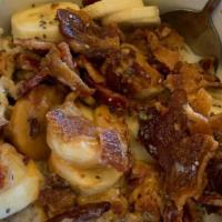 Elvis Steel Cut Oatmeal · Organic steel cut oats, banana, peanut butter, Hobbs bacon crumbles, pure maple syrup, organ...