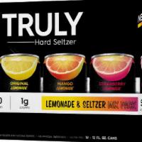 TRULY Hard Seltzer Lemonade Variety Pack, Spiked & Sparkling Water 12pk 12oz Can ABV 5% · Truly Lemonade is the perfect mix of refreshing hard seltzer and sweet lemonade that’s big o...