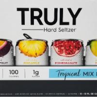TRULY Hard Seltzer Tropical Variety Pack, Spiked & Sparkling Water 12pk 12oz Can ABV 5% · Truly Hard Seltzer Tropical Mix Pack has four island-inspired flavors perfect for soaking up...