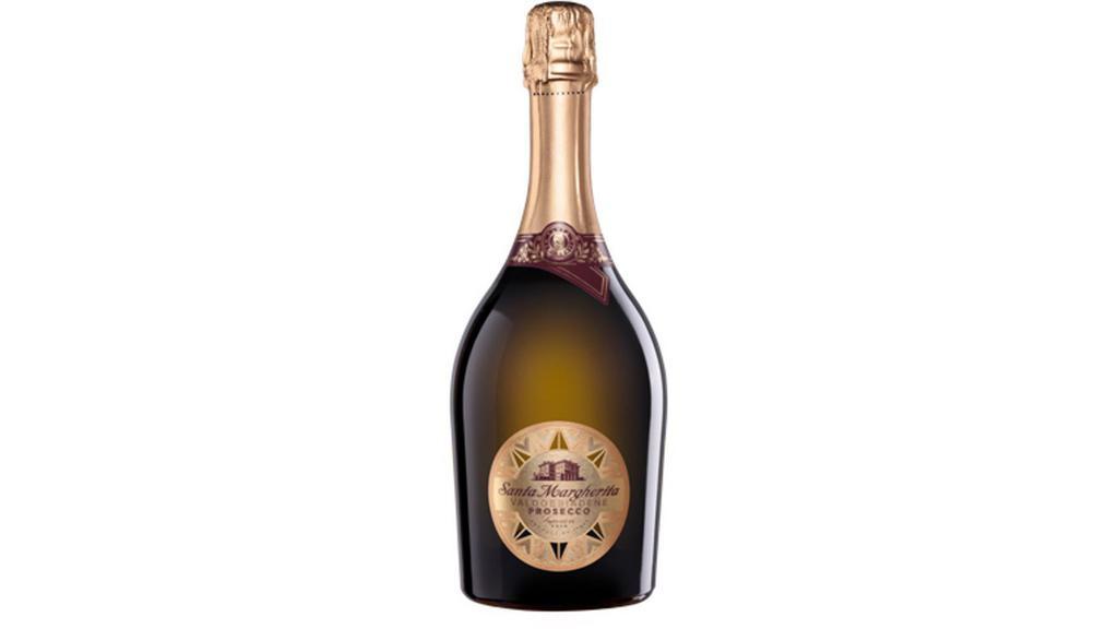Santa Margherita Prosecco (750 Ml) · This sparkling wine has fine, lively bubbles that dance within its bright straw-yellow color and greenish reflections. Its lovely aromas include ripe pineapples, peaches, and Rennet apples as well as delicate florals. Its finish is crisp and dry, yet sweet on the palate.
