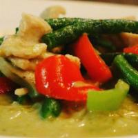 Pumpkin Curry · Pumpkin, bell pepper, and basil with a choice of red, green, or yellow curry and a choice of...