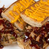 BBQ Philly CHICKEN CHEESESTEAK · Thin slices of white meatchicken, smothered in BBQ sauce melted cheese and grilled mushrooms...