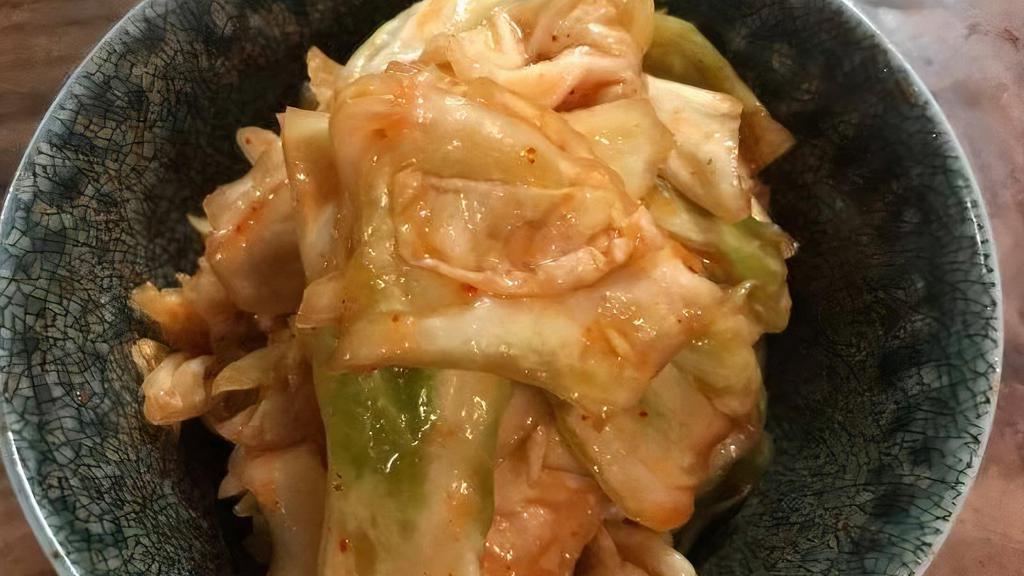 Kimchee · Homemade pickled spicy cabbage.