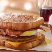 The Jack Hammer · egg, bacon, sausage, & cheddar cheese