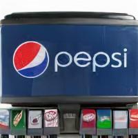Fountain Soda (Pepsi) · Pepsi
Diet Pepsi
Dr. Pepper
Mugg Root Beer
CrushOrange Soda
Sparkling Water