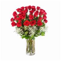 Grandeur Long Stem Rose Arrangement · Go big with your love. Send the most extravagant 3 dozen red rose arrangement for Valentine'...