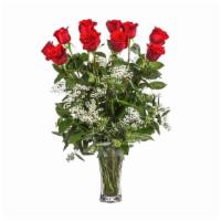Dozen  Roses With Baby's Breath · These dozen red roses with baby's breath are classic! Perfect romantic gift for Valentine's ...