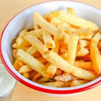 Hand-Cut Beef Tallow Fries · Served with pickle mayo.