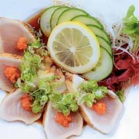 Shiro Maguro Tataki · Lightly seared albacore sashimi with ponzu and daikon