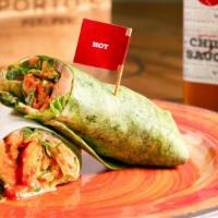 *The Wrap · Peri chicken wrapped up in a plain or spinach tortilla with lettuce, tomato ＆ peri mayo.