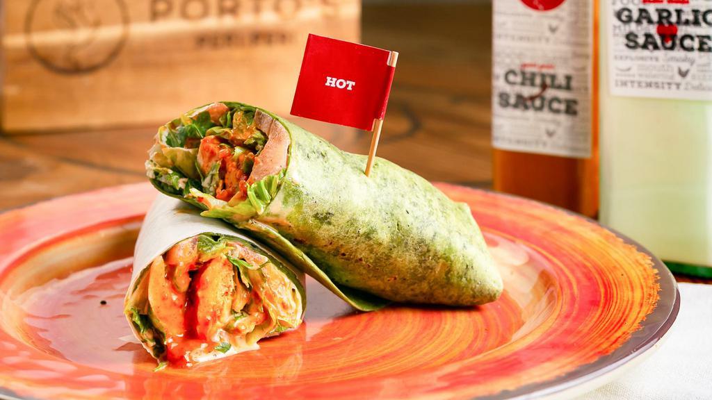 *The Wrap · Peri chicken wrapped up in a plain or spinach tortilla with lettuce, tomato ＆ peri mayo.