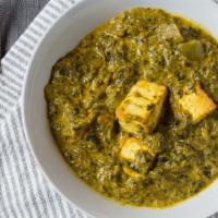 Saag Paneer · Home-made cottage cheese and creamed spinach cooked with garam masala gravy.