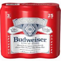 Budweiser 3 Pack Cans 24 Oz (Beer) · 