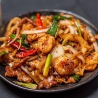 Mongolian Three Combination · Beef, chicken & prawns stir-fried w/ onion, scallion in Mongolian sauce. Served w/ fried ric...