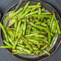 Dried Sauteed String Beans · String beans sauteed until lightly crispy. Hot & spicy.